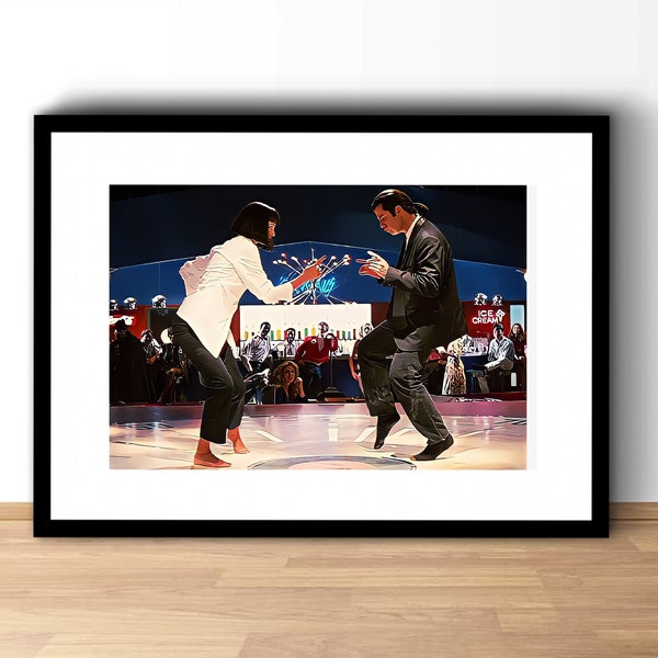 Pulp Fiction, Vincent Vega And Mia Wallace Dance Scene, Pulp Fiction Poster Oil Paint Print