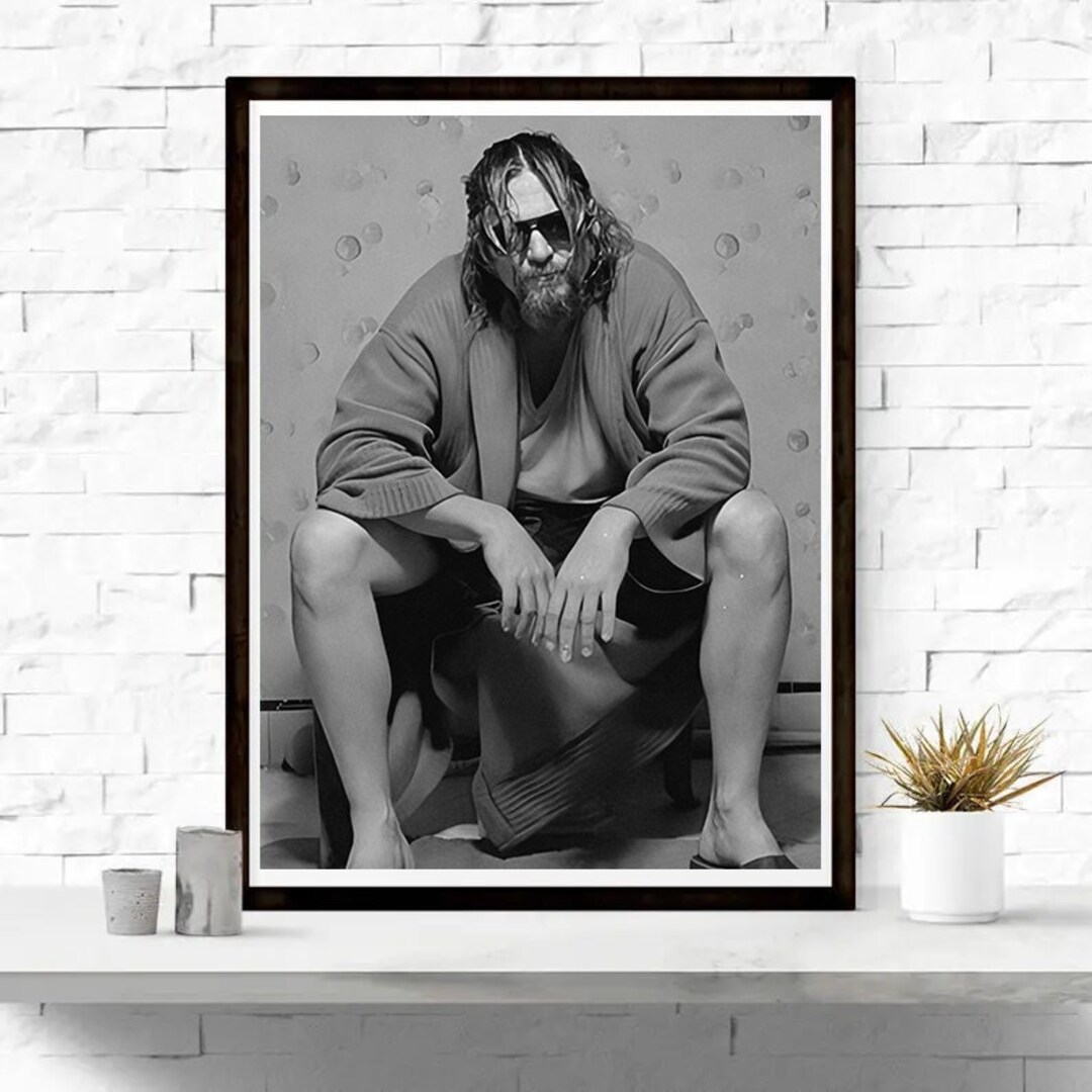 The Big Lebowski Poster Print Funny Bathroom Scene Poster Digital Oil Painting Movie Posters Etsy