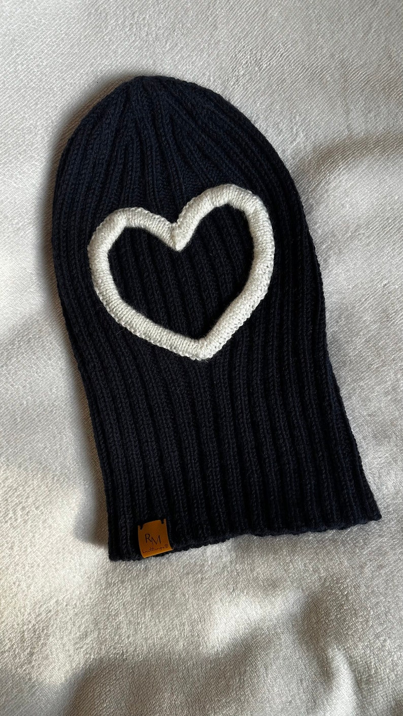 Heart Form Balaclava Hand Knitted Face Mask Hat Scarf - Etsy