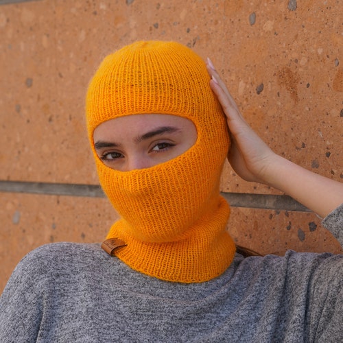 Hand Knitted Balaclava Winter Hat Face Mask Etsy