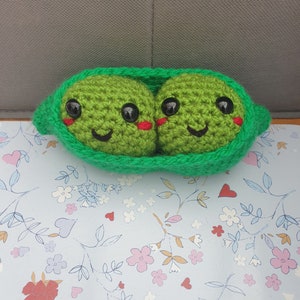 Hand-made Crochet Kawaii Peas in a Pod