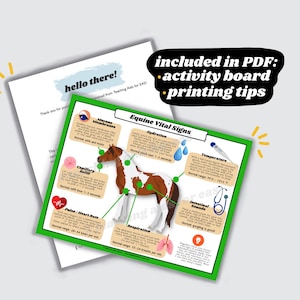 equine vital signs sheet (fahrenheit)  |  printable horsemanship activities  |  teaching tools for adaptive riding
