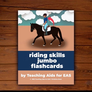 flashcards de compétences d'équitation | 21 cartes-éclair illustrées en couleur | outils pédagogiques pour les moniteurs d'équitation adaptée