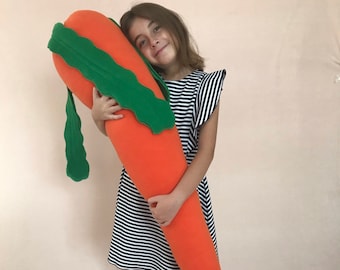 Stuffed Soft Huge Carrot| Handmade Plushie Toys | Plush Carrot