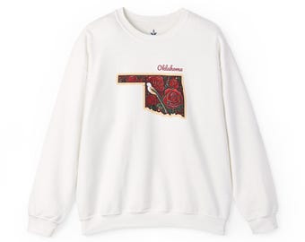 Oklahoma Rose & Scissor-Tailed Flycatcher Sweatshirt, State Pride