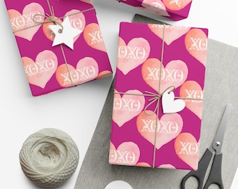Gift Wrap Papers, XOXO Flamingo Heart Design, watercolor, Valentine's Day, Wrapping Paper Roll, Love Decor