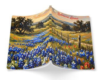 Bluebonnet Fields Fovever Journal, Texas Wildflower Notebook, Scenic Floral Writing Journal, Softcover Nature Gift