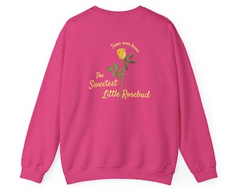 The Sweetest Little Yellow Rose of Texas Cowgirl Sweatshirt | Texas Shape Floral Crewneck