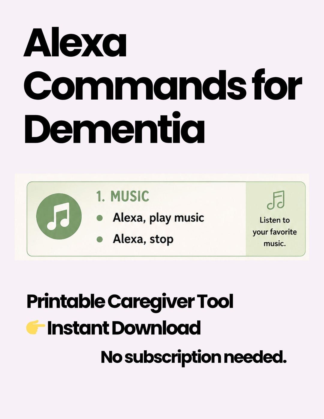 Alexa Commands for Dementia + Caregiver Setup Guide (printable Bundle ...