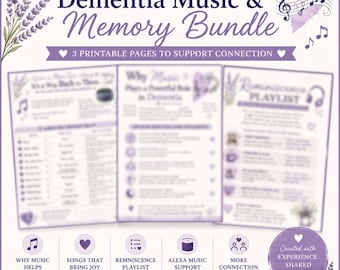 Dementia Music Memory Bundle | Caregiver Reminiscence Playlist Guide (Digital Download)
