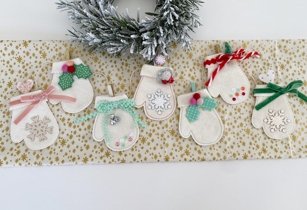 Felt Mitten Garland Vintage Mitten Garland Winter Garland With Felt