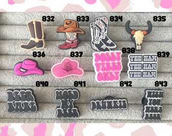 Texas Croc Charms Cowboy Boot Croc Charms Tee Haw Charm Cowboy Hat Croc Charm Country Charm Girly Charm Charm
