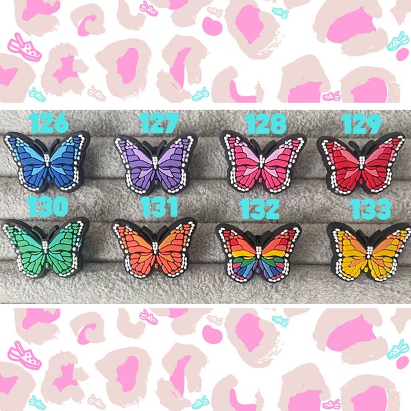 Giant Pink Butterfly Blue Butterfly Orange Butterfly Rainbow Butterfly Pride Charm Green Crocs Charms Crocs Charms