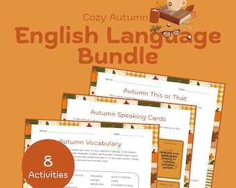 Autumn English Language Bundle | ESL Study Resource | Cozy Fall Printable