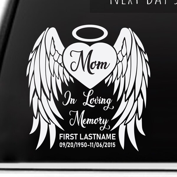In Loving Memory Flower Rose Decal – Custom Memorial Window Sticker For Car