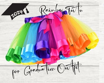 Rainbow Tutu 3k, Pre-k , Preschool Kindergarten Graduation outfit, Rainbow Birthday Tutu, princess party skirt - farmhouse decals