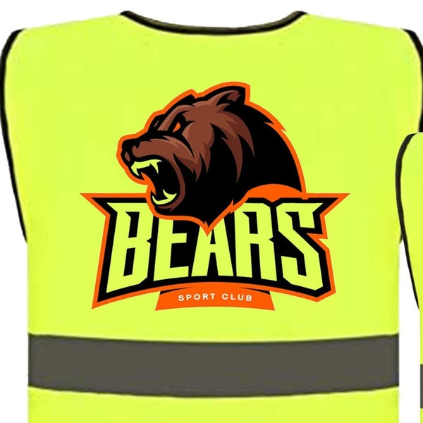 Custom Children Safety Vests | Child Sizes | Team Logo Vest Sponsor Logo | Reflective HIgh Visability Night Game Safety  -