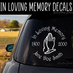 In Loving Memory Decal, Family Memorial Decal, Always In My Heart Decal, Bereavement sticker, Car Window decal - Farmhouse Decals