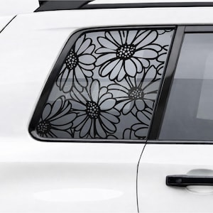 Daisy Flower Pattern - Car Window Decals, Vinyl Decal Stickers