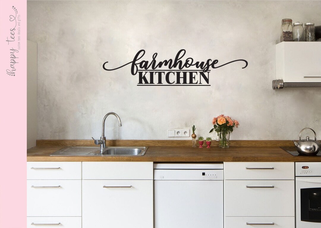 Farmhouse Kitchen Wall Vinyl Decal Noodle Board Sticker Country Kitchen