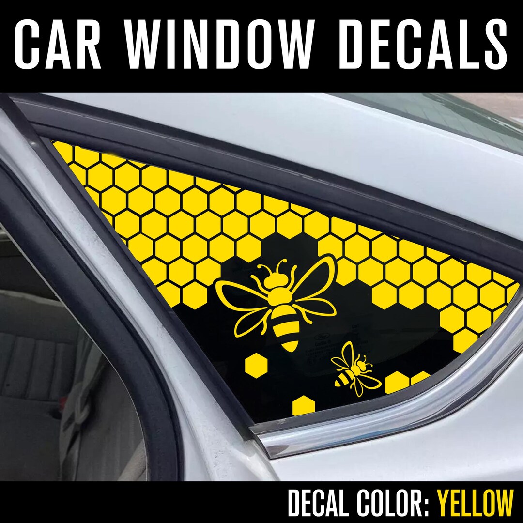 Car Window Decal: Bee in Honeycomb Pattern - Farmhouse Decals - Etsy