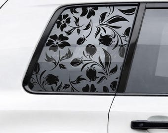 Tulip Floral Pattern -  car window decal- matte finish