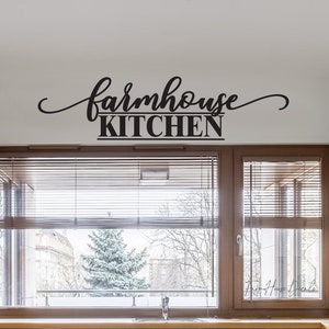 Farmhouse Kitchen Wall Vinyl Decal | Noodle Board Sticker | Country Kitchen decal | Farmhouse Kitchen Wall Sign Swirls - Farmhouse Decals