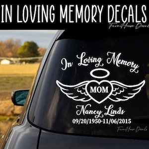 In Loving Memory Decal, Family Memorial Decal, Always In My Heart Decal, Bereavement sticker, Car Window decal - Farmhouse Decals