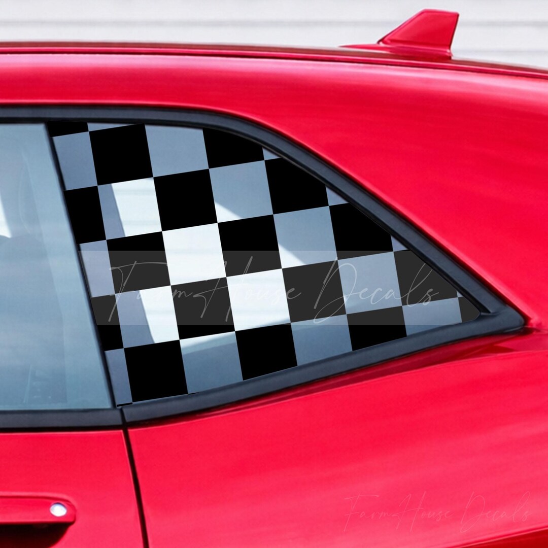 Check Racing Pattern - Car Window Decals - Etsy