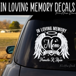 In Loving Memory Decal, Family Memorial Decal, Always In My Heart Decal, Bereavement sticker, Car Window decal - Farmhouse Decals