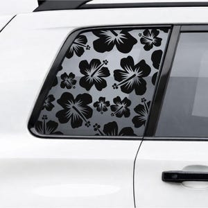 Tropical Hibiscus floral  Pattern Car Window Decal: