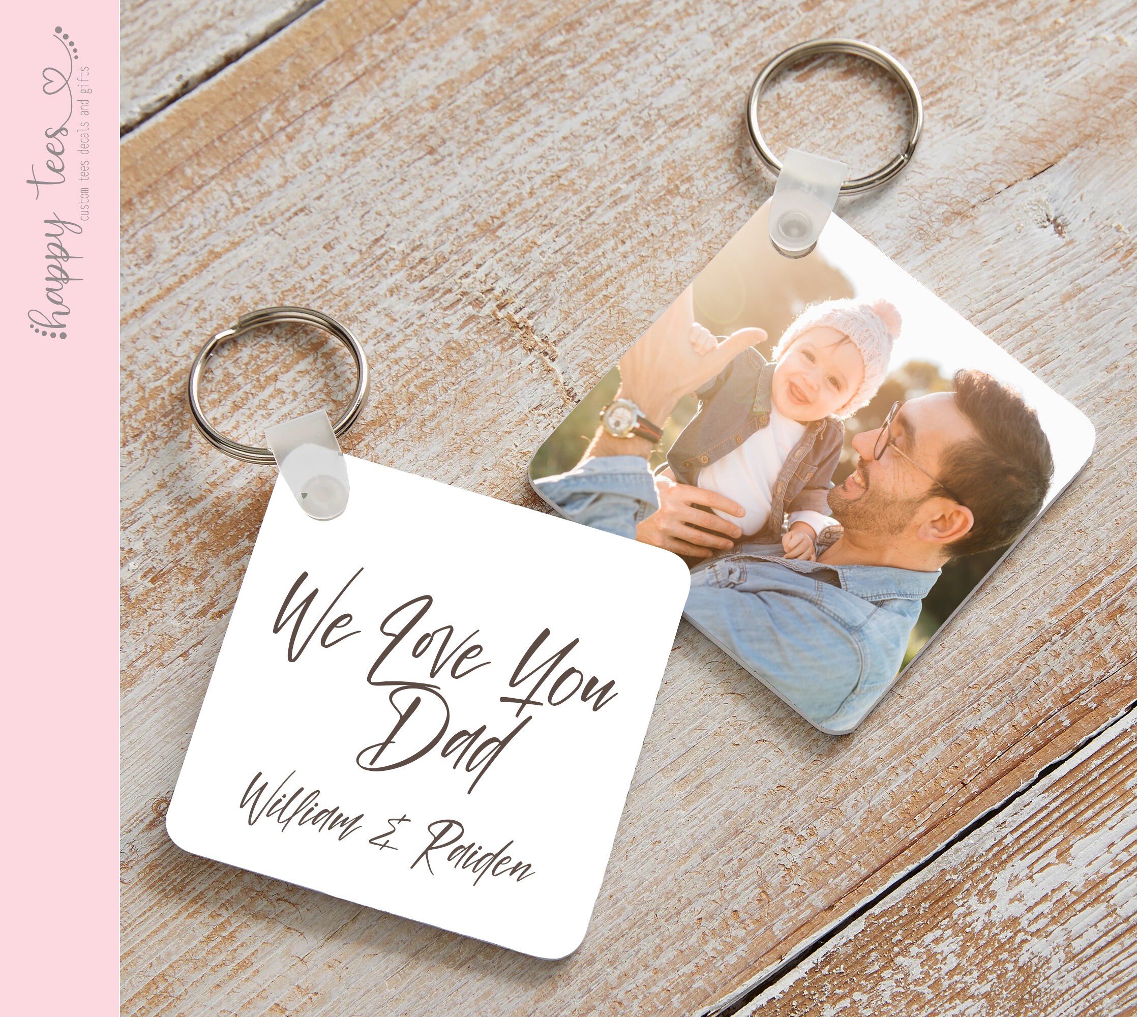 Father's Day Custom Photo Keychains Personal Photo Key - Etsy