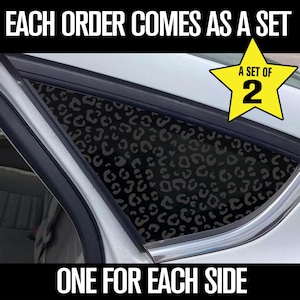 Small Leopard Print Decal, Rear Quarter Window, Set of 2 decals, adhesive vinyl decal, trim to fit, animal skins decal - Farmhouse Decals