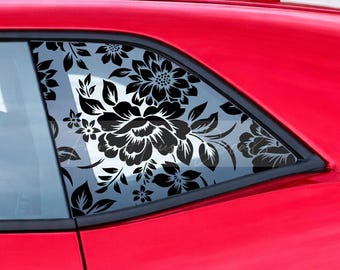 Floral Bloom Pattern -  car window decal- matte finish