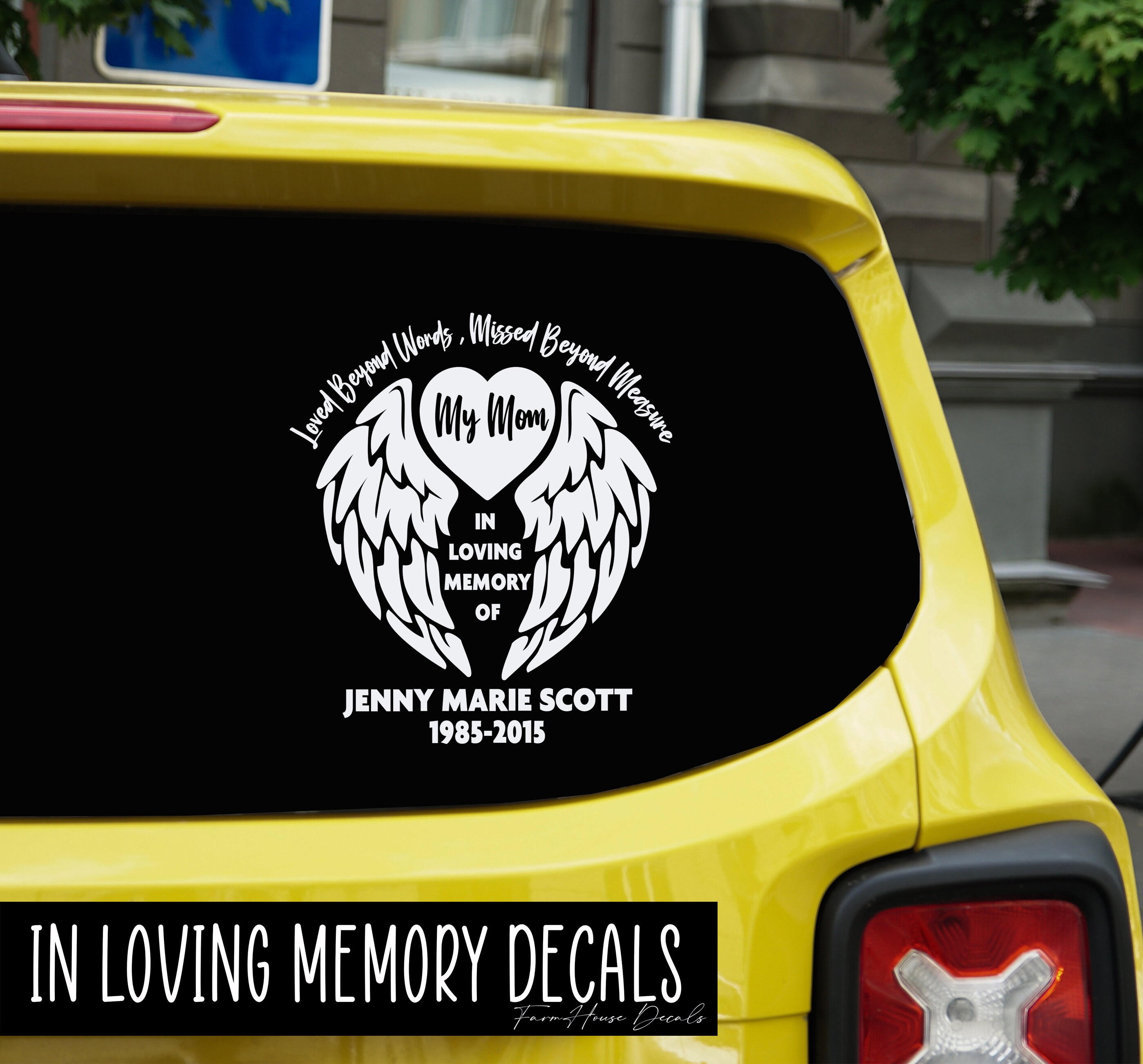 In Loving Memory Decal: Personalized Memorial Car Window Sticker - Etsy