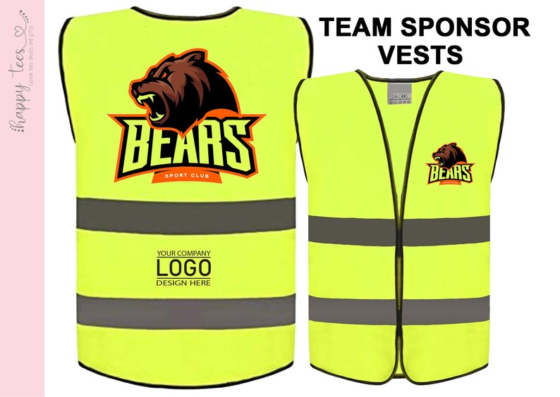 Custom Children Safety Vests Child Sizes Team Logo Vest Etsy