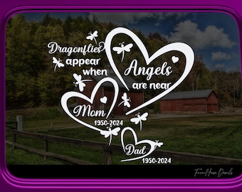Dragonfly Memorial Decal: In Loving Memory Car Window Sticker