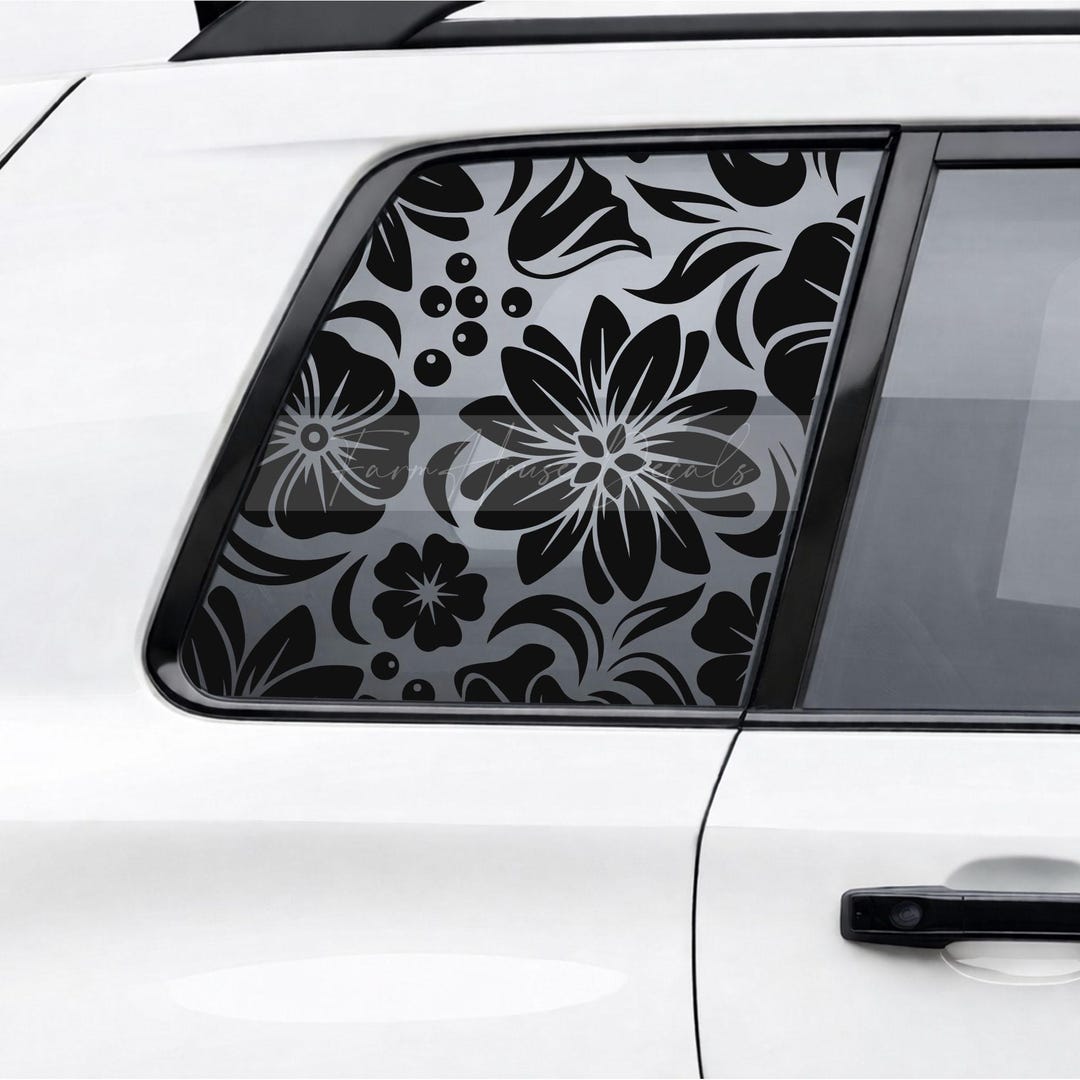 Tropical Floral Pattern - Car Window Decals - Etsy
