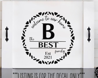 Family Name Noodle Board Decal: Custom Farmhouse Kitchen Sticker