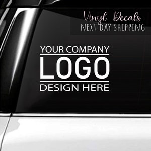 Small Business logo decal, Your Company Logo Decal, Laptop Glass Car Window, Vinyl Decal Bumper Sticker, Shop door logo - Farmhouse Decals