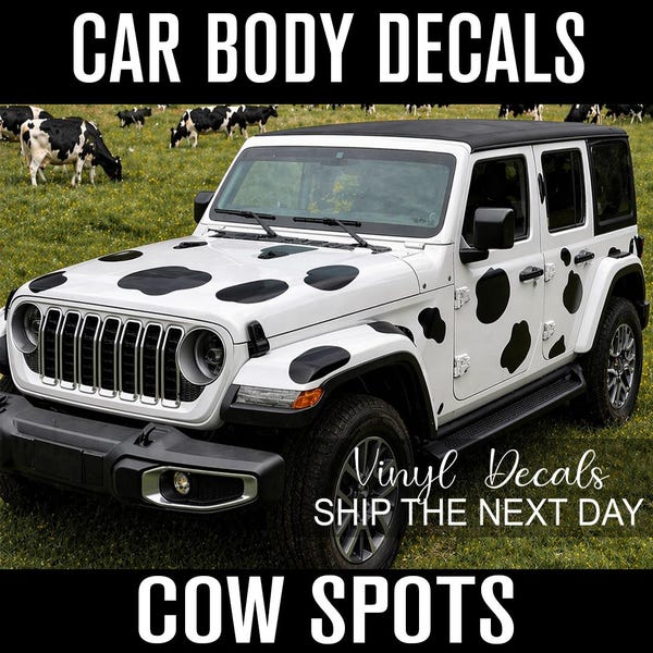 The Original Cow Spots Car Decals: Extra Large Adhesive Vinyl Animal Print