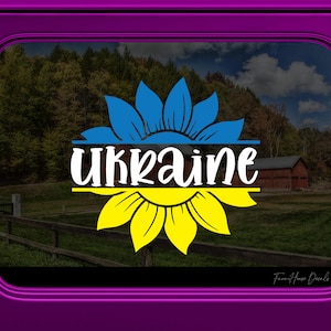 Support Ukraine, Ukraine Sticker, I Stand With Ukraine Sunflower, Show your support for Ukraine with Car Window Decal - Farmhouse decals