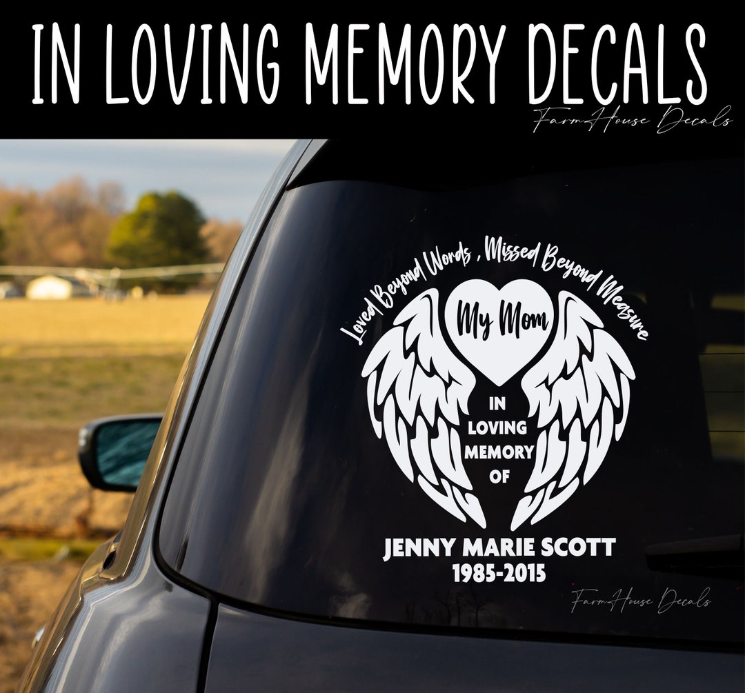 In Loving Memory Decal: Personalized Memorial Car Window Sticker - Etsy