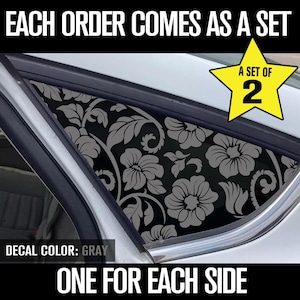 Floral Car Decal, Set of 2 Rear Quarter Window decals - Farmhouse Decals