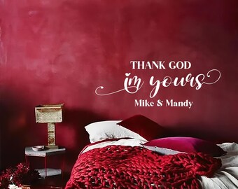 Personalized Couples Bedroom Wall Decal, Valentine's Wedding Gift