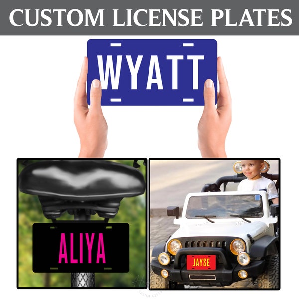 Custom Mini License Plates, Durable Aluminum Signs, Design your own plate, personalized plates for bikes, scooters, motor cars -