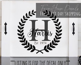 Family Name Noodle Board Decal: Custom Farmhouse Kitchen Decor