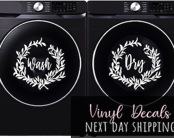 Wash Dry Decals: Laurel Wreath Laundry Room Decor