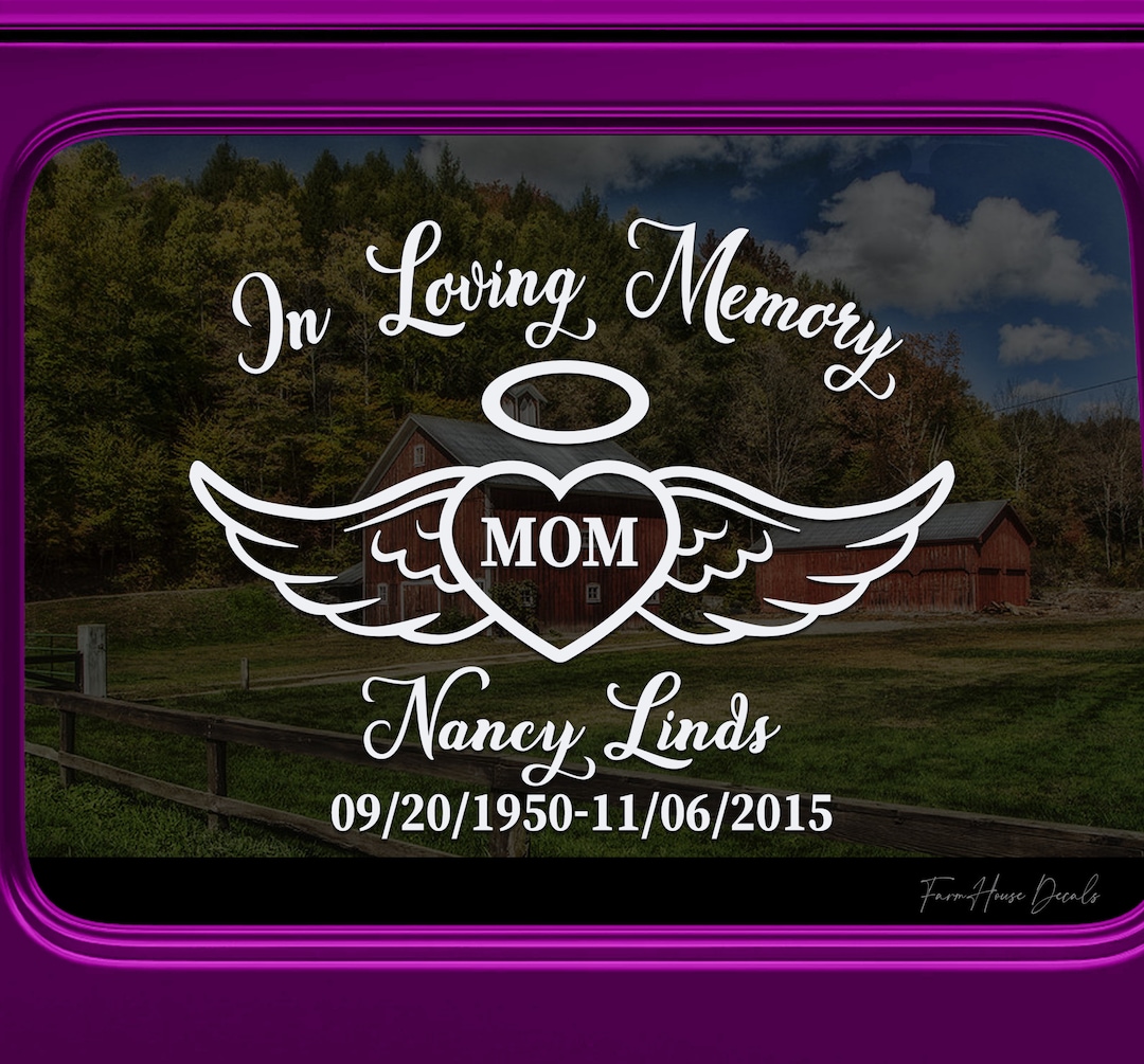 In Loving Memory Decal: Personalized Memorial Car Window Sticker - Etsy