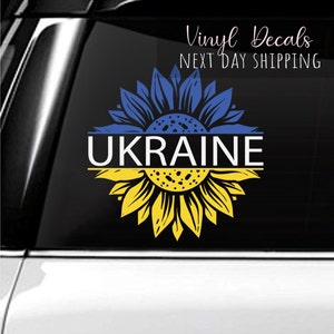 Support Ukraine | Ukraine Sticker | I Stand With Ukraine Sunflower | Show your support for Ukraine with Car Window Decal - Farmhouse decals